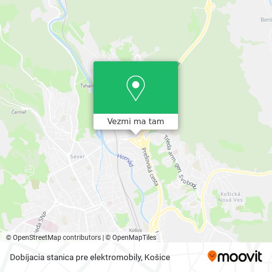 Dobíjacia stanica pre elektromobily mapa