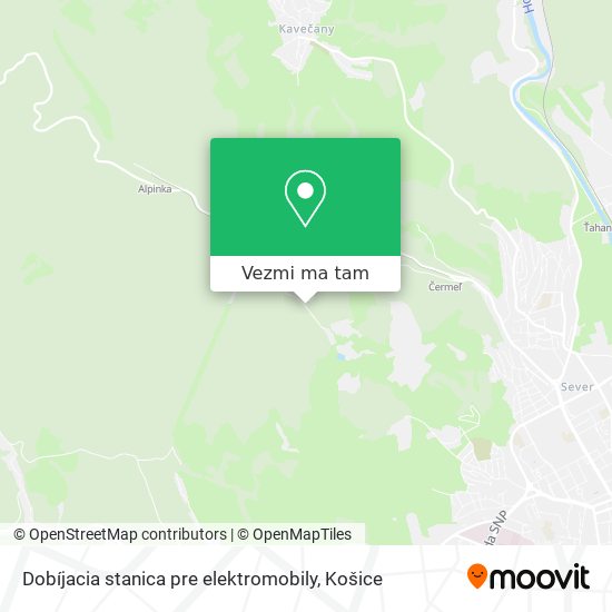 Dobíjacia stanica pre elektromobily mapa