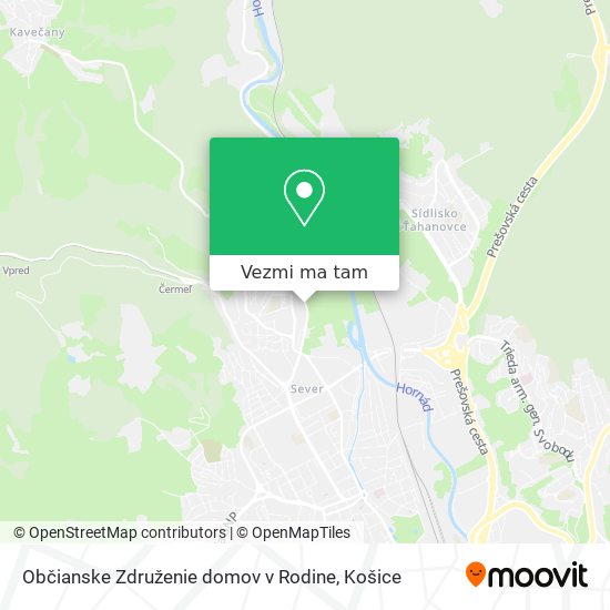 Občianske Združenie domov v Rodine mapa