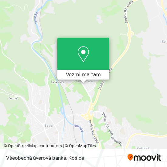 Všeobecná úverová banka mapa