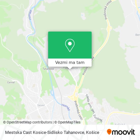 Mestska Cast Kosice-Sidlisko Tahanovce mapa