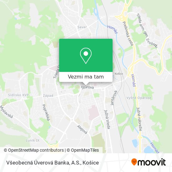 Všeobecná Úverová Banka, A.S. mapa