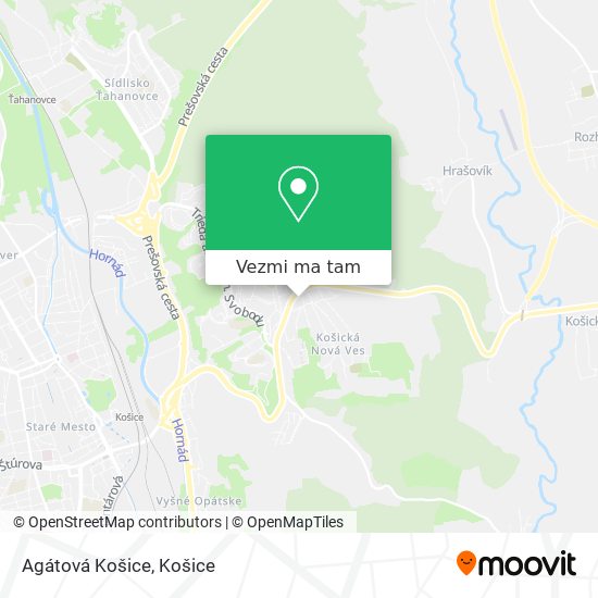 Agátová Košice mapa