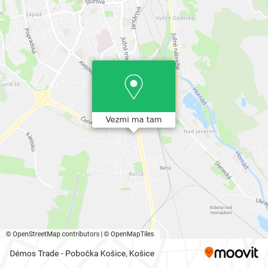 Démos Trade - Pobočka Košice mapa