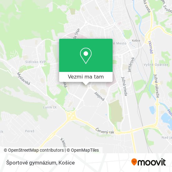 Športové gymnázium mapa