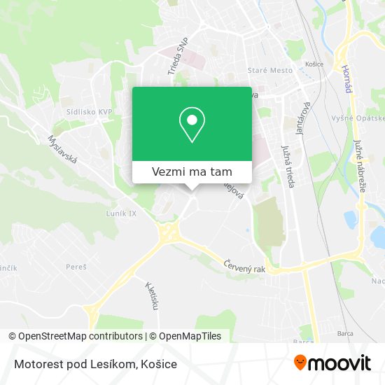 Motorest pod Lesíkom mapa