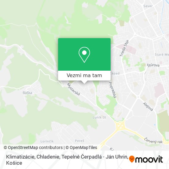 Klimatizácie, Chladenie, Tepelné Čerpadlá - Ján Uhrin mapa