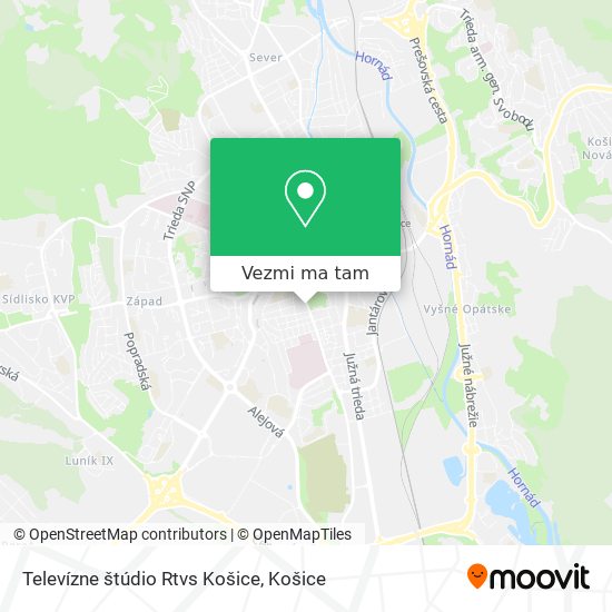 Televízne štúdio Rtvs Košice mapa