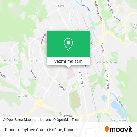 Piccolo - bytové štúdio Košice mapa