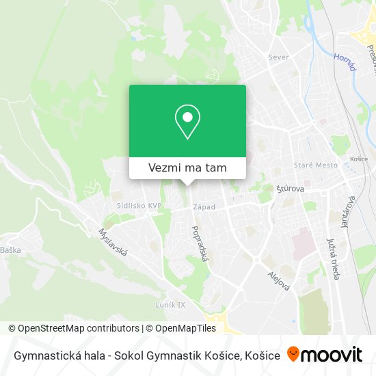 Gymnastická hala - Sokol Gymnastik Košice mapa