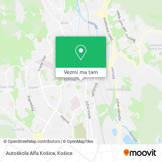 Autoškola Alfa Košice mapa