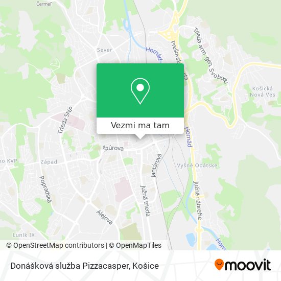 Donášková služba Pizzacasper mapa