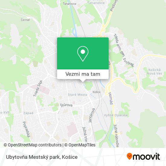 Ubytovňa Mestský park mapa