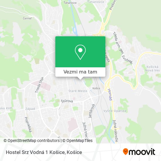 Hostel Srz Vodná 1 Košice mapa