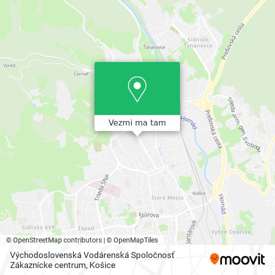 Východoslovenská Vodárenská Spoločnosť Zákaznícke centrum mapa