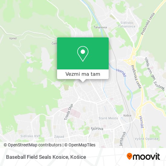 Baseball Field Seals Kosice mapa