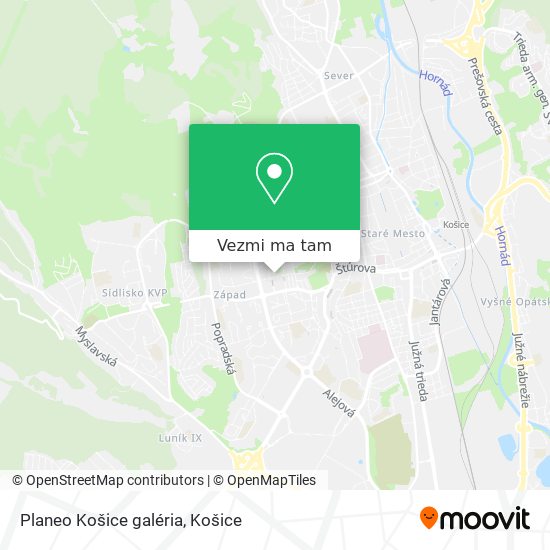 Planeo Košice galéria mapa