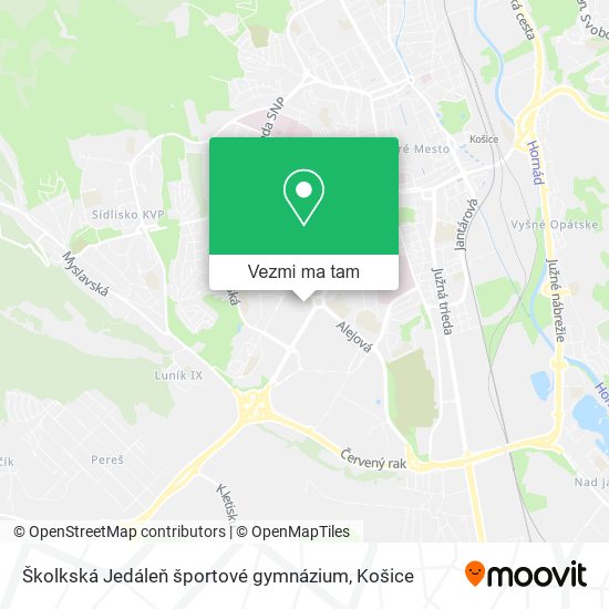 Školkská Jedáleň športové gymnázium mapa