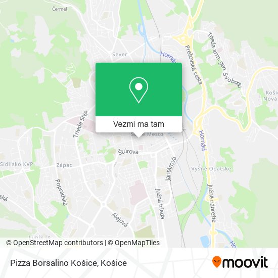 Pizza Borsalino Košice mapa