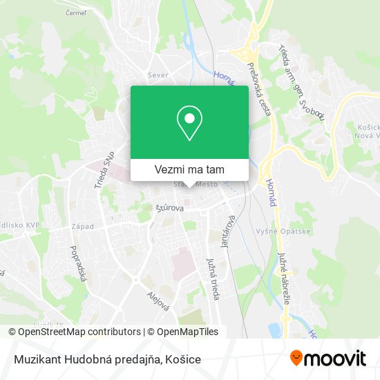 Muzikant Hudobná predajňa mapa