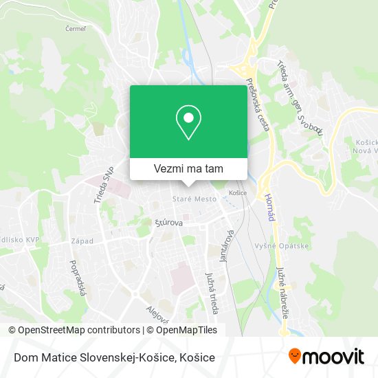 Dom Matice Slovenskej-Košice mapa