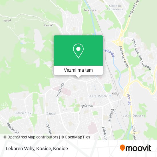 Lekáreň Váhy, Košice mapa