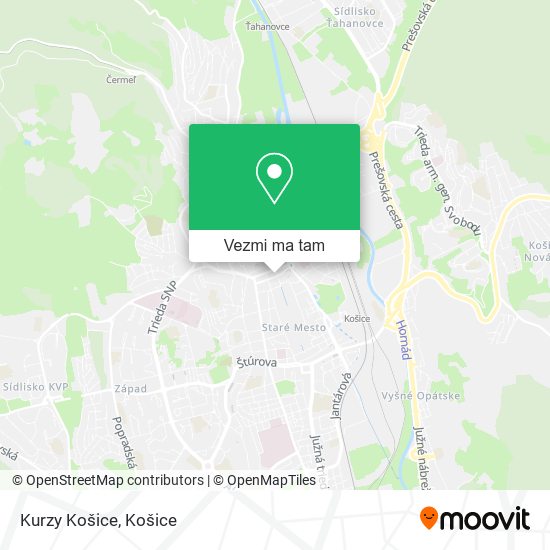 Kurzy Košice mapa