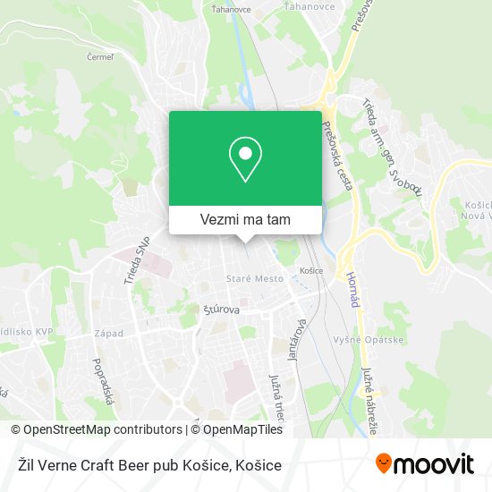 Žil Verne Craft Beer pub Košice mapa