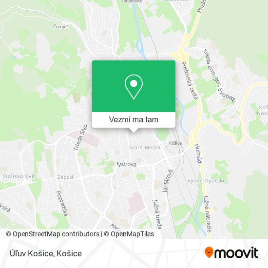 Úľuv Košice mapa