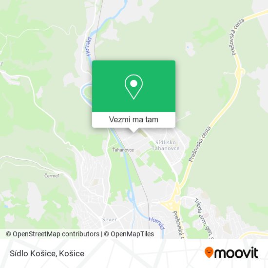 Sídlo Košice mapa