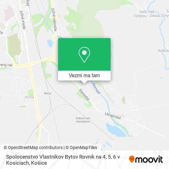 Spolocenstvo Vlastnikov Bytov Rovnik na 4, 5, 6 v Kosiciach mapa