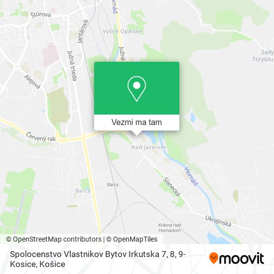 Spolocenstvo Vlastnikov Bytov Irkutska 7, 8, 9-Kosice mapa