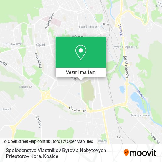 Spolocenstvo Vlastnikov Bytov a Nebytovych Priestorov Kora mapa