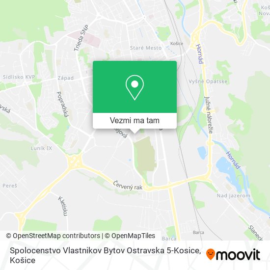 Spolocenstvo Vlastnikov Bytov Ostravska 5-Kosice mapa