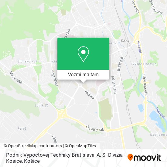 Podnik Vypoctovej Techniky Bratislava, A. S.-Divizia Kosice mapa