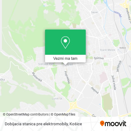 Dobíjacia stanica pre elektromobily mapa