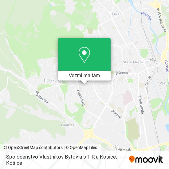 Spolocenstvo Vlastnikov Bytov a s T R a Kosice mapa