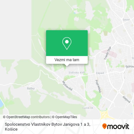 Spolocenstvo Vlastnikov Bytov Janigova 1 a 3 mapa