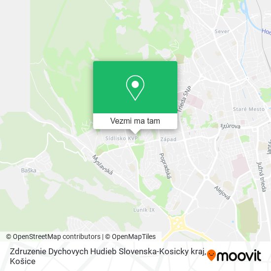 Zdruzenie Dychovych Hudieb Slovenska-Kosicky kraj mapa