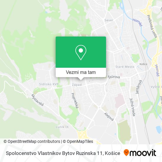 Spolocenstvo Vlastnikov Bytov Ruzinska 11 mapa