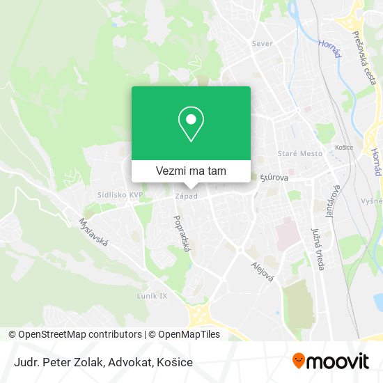 Judr. Peter Zolak, Advokat mapa