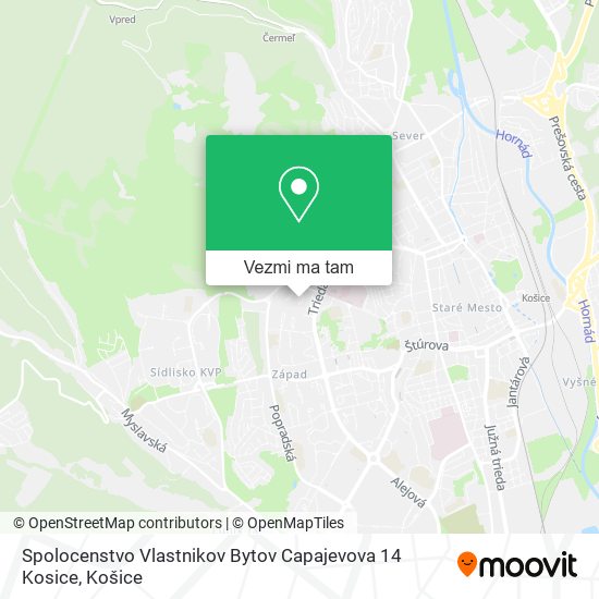 Spolocenstvo Vlastnikov Bytov Capajevova 14 Kosice mapa