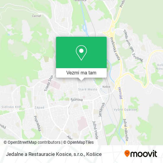 Jedalne a Restauracie Kosice, s.r.o. mapa