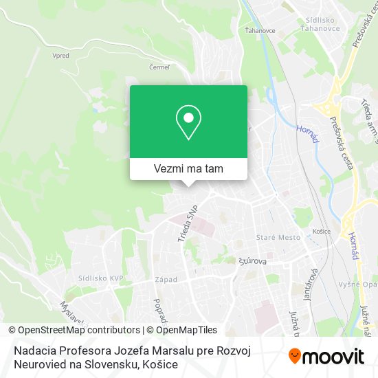 Nadacia Profesora Jozefa Marsalu pre Rozvoj Neurovied na Slovensku mapa