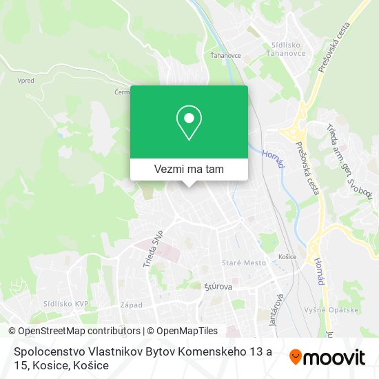 Spolocenstvo Vlastnikov Bytov Komenskeho 13 a 15, Kosice mapa