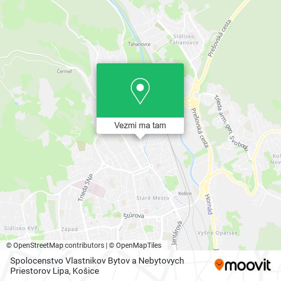 Spolocenstvo Vlastnikov Bytov a Nebytovych Priestorov Lipa mapa