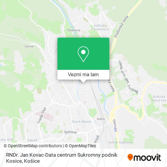 RNDr. Jan Kovac-Data centrum Sukromny podnik Kosice mapa