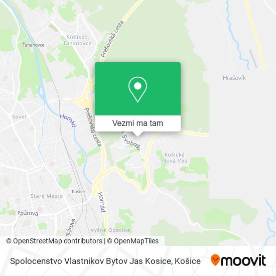 Spolocenstvo Vlastnikov Bytov Jas Kosice mapa