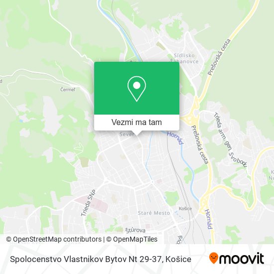 Spolocenstvo Vlastnikov Bytov Nt 29-37 mapa