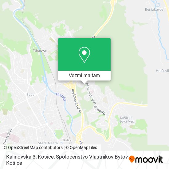 Kalinovska 3, Kosice, Spolocenstvo Vlastnikov Bytov mapa